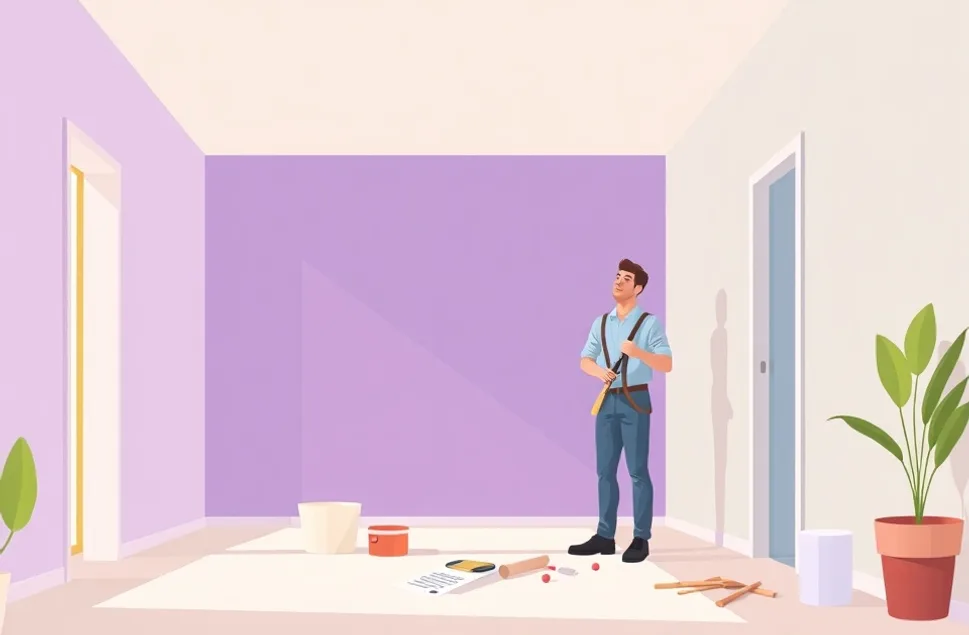 Intérieur rénové après travaux de peinture à Argelès-sur-Mer