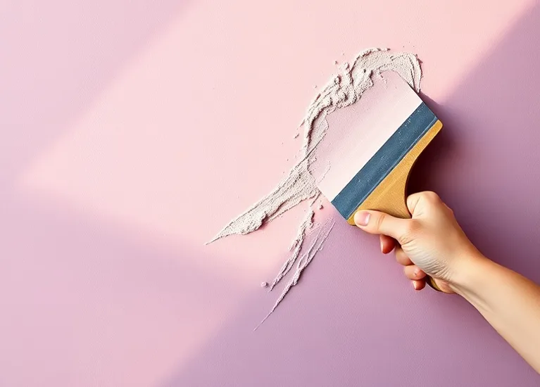 Application d'un enduit décoratif à la lisseuse sur un mur